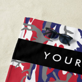 Toalha De Praia Dia da Independência Camuflagem Seu nome Personali