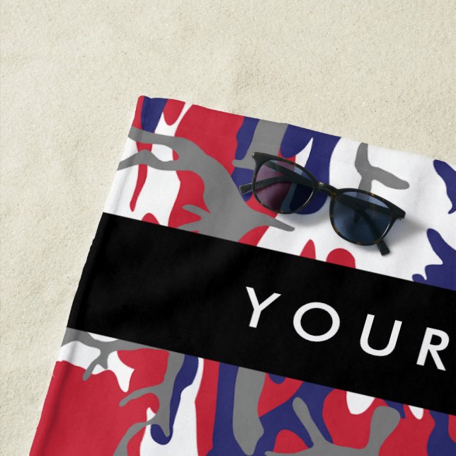 Toalha De Praia Dia da Independência Camuflagem Seu nome Personali (In Situ)