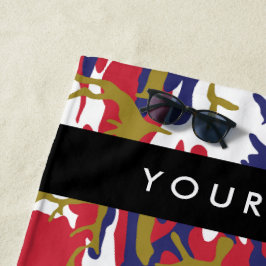 Toalha De Praia Dia da Independência Camuflagem Seu nome Personali