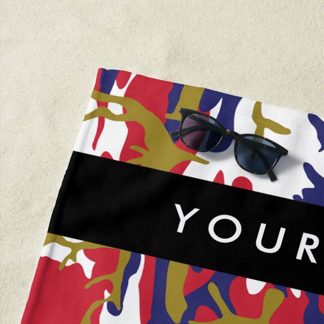 Toalha De Praia Dia da Independência Camuflagem Seu nome Personali (In Situ)