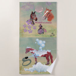 Toalha De Praia dia de banho de cavalo para o diário de cavalos, o