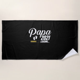 Toalha De Praia Dia de os pais Papa Carregando 2021 Primeira Vez