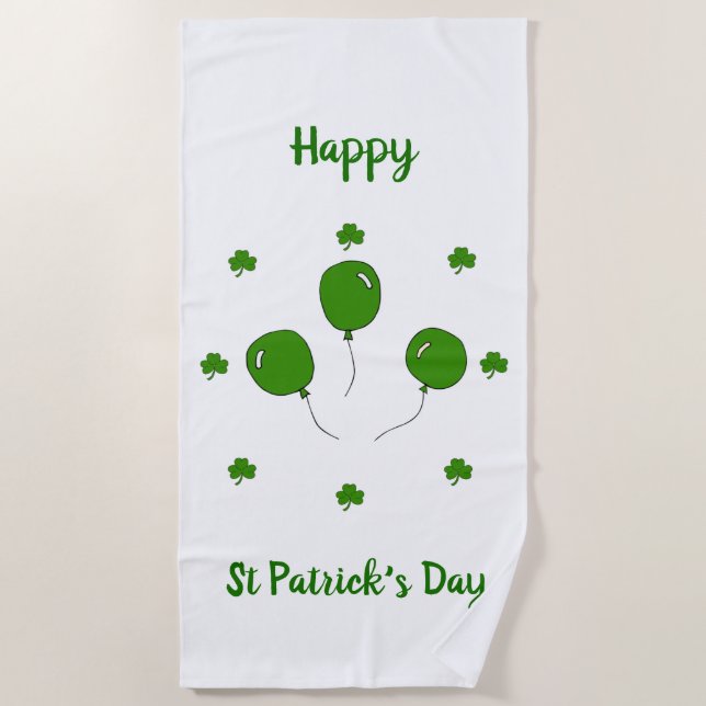 Toalha De Praia Dia de São Patrício Feliz e Mínimo (Frente)