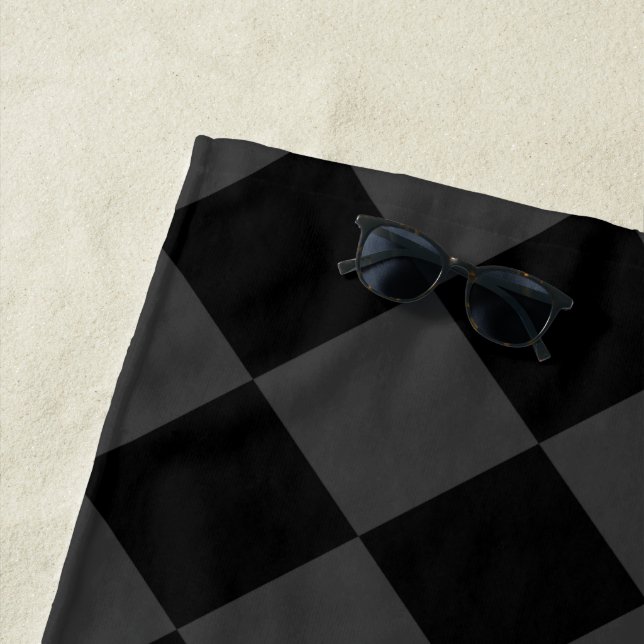 Toalha De Praia Diamantes Pretos e Fumos - Elegantes e Atemporais (In Situ)