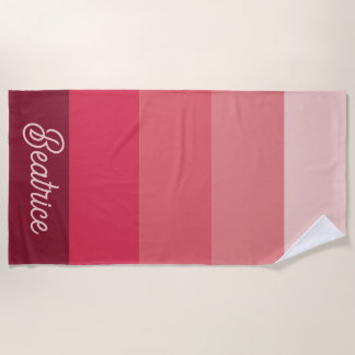 Toalha De Praia Diferentes Tons de Rosa Personalizáveis