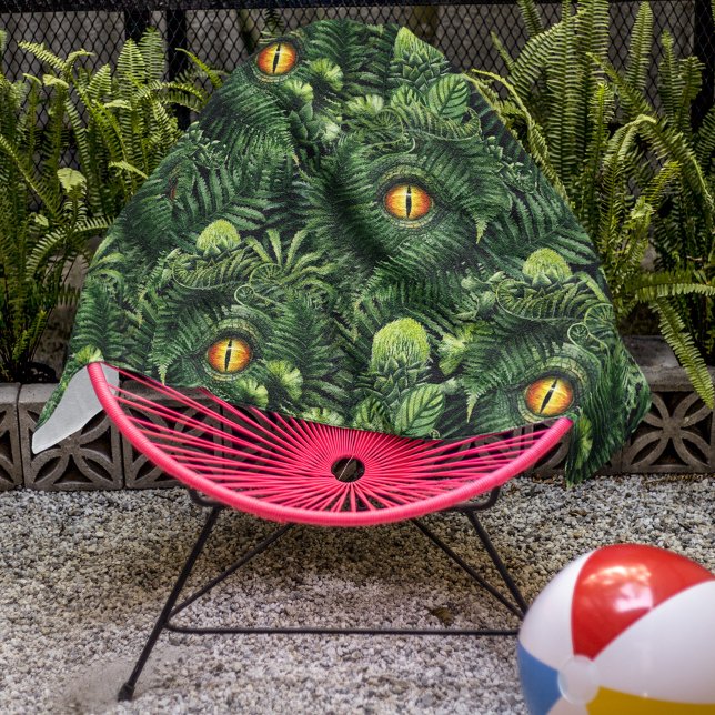 Toalha De Praia Dinosaur Eyes Green Plants Ancient Creature Art (Criador carregado)