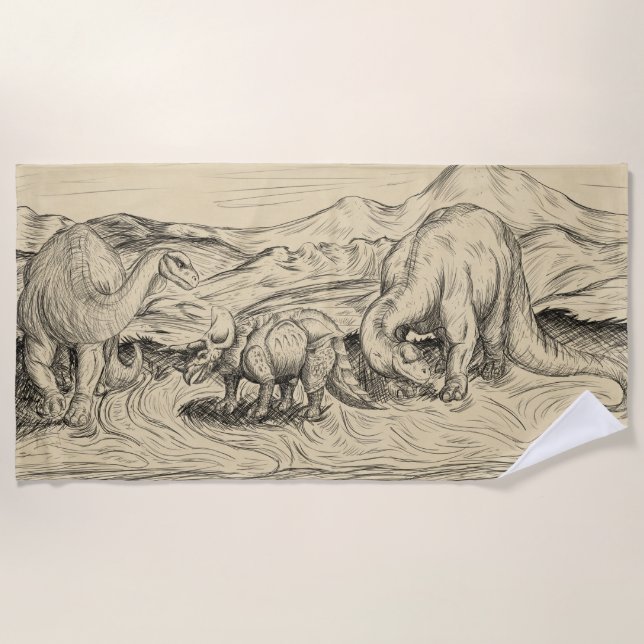 Toalha De Praia Dinossauros Clássicos (Frente)