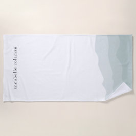 Toalha De Praia Dip Dye Sage Green Ombre Elegante