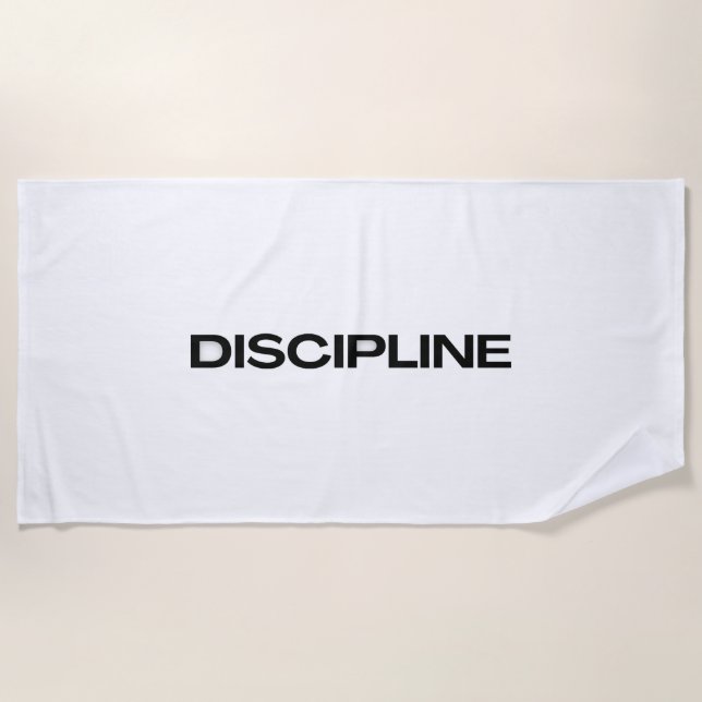 Toalha De Praia Discipline – Minimal Motivational Quote (Frente)