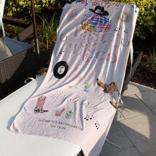 Toalha De Praia Disco Cowgirl Nashville Pink Rodeo Bachelorette