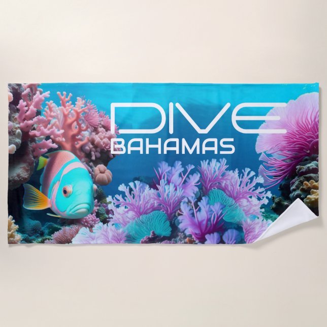 Toalha De Praia Dive Bahamas - Beach Towel (Frente)