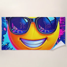 Toalha De Praia Diversão legal 😎 Emoji Splash