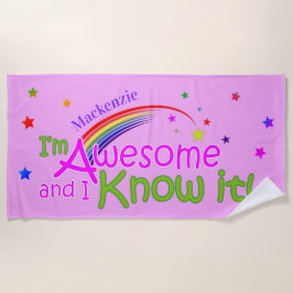 Toalha De Praia Divertido Incrível e eu sei seu nome em VIOLET