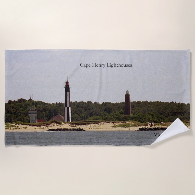 Toalha de praia do Cabo Henry Lighthouse (Frente)