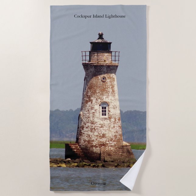 Toalha de praia do Farol da Ilha Cockspur (Frente)
