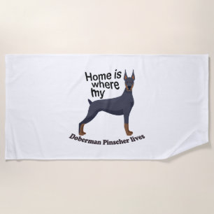 Toalha De Praia Doberman Home