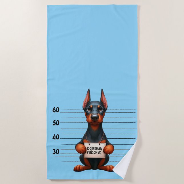 Toalha De Praia Doberman Pinscher Malvado (Frente)