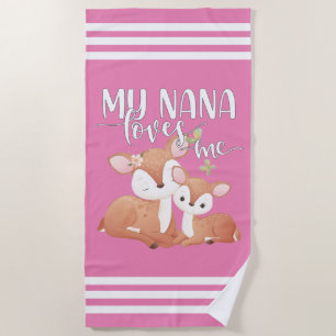 Toalha De Praia Doe and Fawn Minha Nana me ama