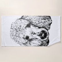 Dog Head Beach Towel – Minimalist Line Art