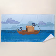 Dois pinguins azuis pescando