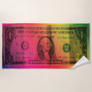 Toalha De Praia dólar arco-íris