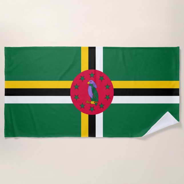 Toalha De Praia Dominica Flag (Frente)