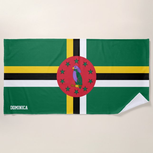 Toalha De Praia Dominica Flag Splendid Patriotic (Frente)