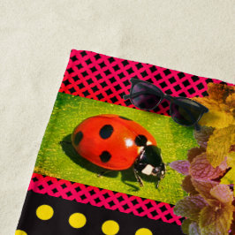 Toalha De Praia Dourada Ladybug Bolinhas Beach Towel