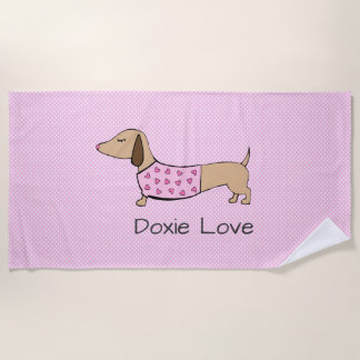 Toalha De Praia Doxie Love Pink Bolinhas Poolside Gift