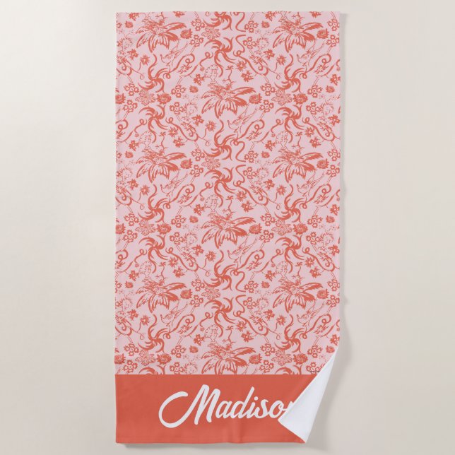 Toalha De Praia Dr. Seuss | Padrão de Dia de as mães Floral (Frente)