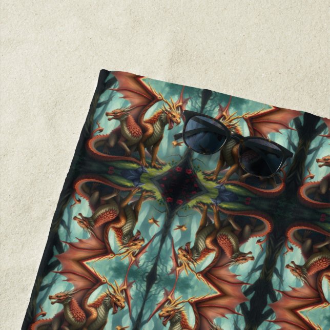 Toalha De Praia 🔥 Drachenwelt – Das Reich der Lüfte und Flammen (In Situ)