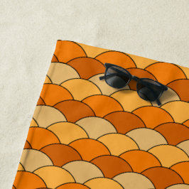 Toalha De Praia Dragon Scales, Fans, Waves, Seigaiha, Orange