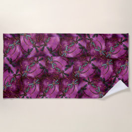 Toalha De Praia Dragonfly Burgundy Flit Beach Towel