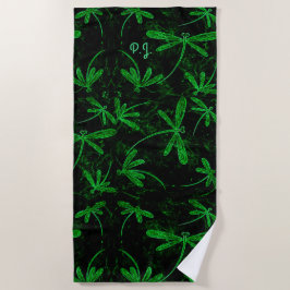Toalha De Praia Dragonfly Flit Neon Green Beach Towel