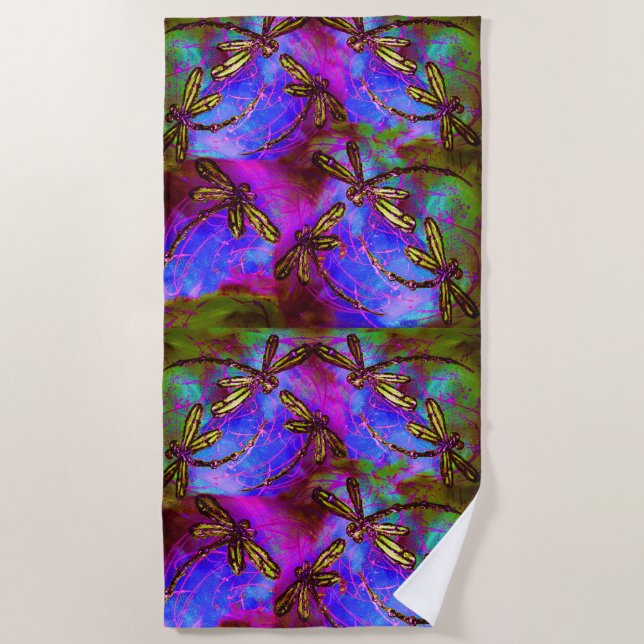 Toalha De Praia Dragonfly Hippy Flit (Frente)