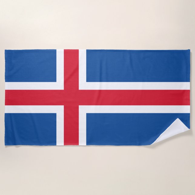 Toalha De Praia Drapeau Islande (Frente)