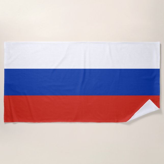 Toalha De Praia Drapeau Russie tricolore (Frente)