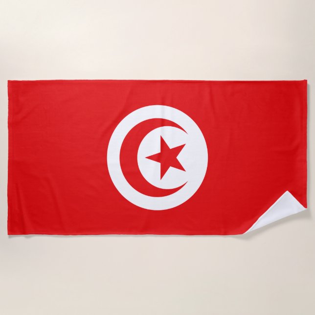 Toalha De Praia Drapeau Tunisie (Frente)