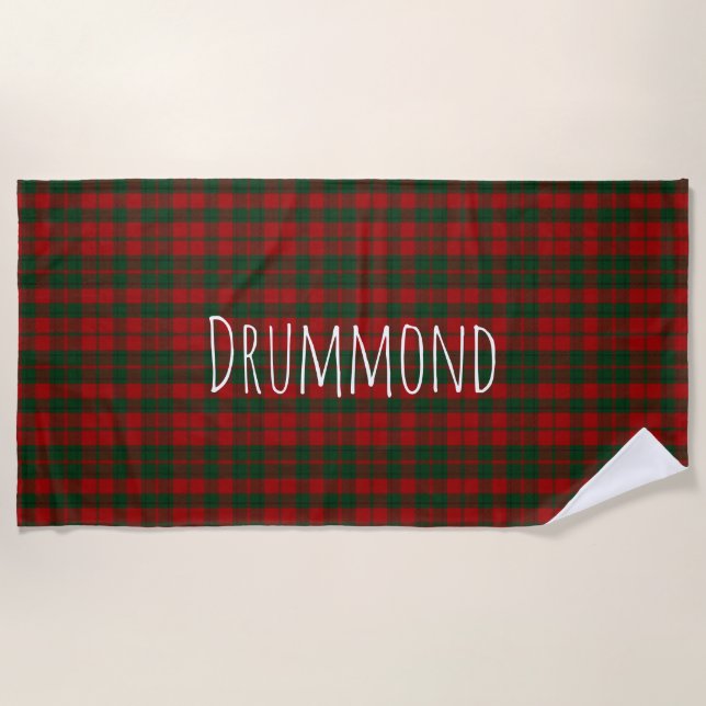 Toalha De Praia Drummond Tartan Xadrez Beach Towel (Frente)