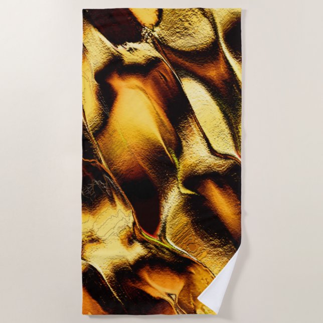 Toalha De Praia Dunas em bruto queimadas ouro laranja (Frente)