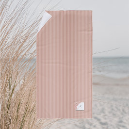 Toalha De Praia Dusty Peach Stripe Terracotta Butterfly Monograma