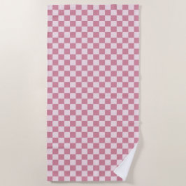 Toalha De Praia Dusty rose checkerboard pattern