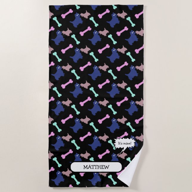 Toalha De Praia É meu Terrier personalizado Beach T. (Frente)