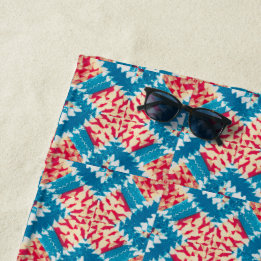 Toalha De Praia Eclectic Boho Red Turquoise X Azulejos