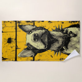 Toalha De Praia Edgy Bull Terrier Pop Art Portrait
