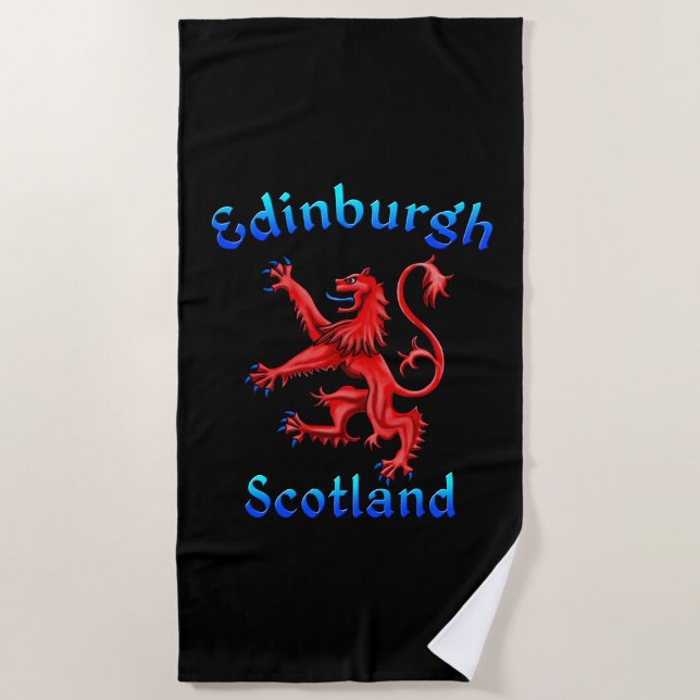 Toalha De Praia Edinburgh Scotland Lion Rampant Scottish Flag (Frente)