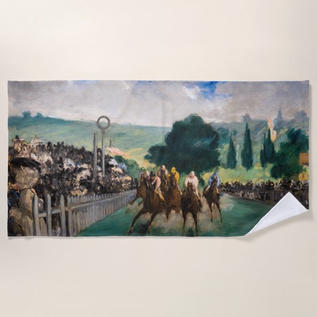 Toalha De Praia Edouard Manet - As Corridas em Longchamp (Frente)