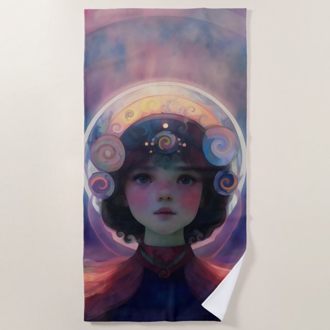 Toalha De Praia Eethal Fantasy Celestial Child Dream Guardian (Frente)