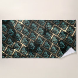 Toalha De Praia Efeito de tijolos de cinzas azuis, sob ponto escur