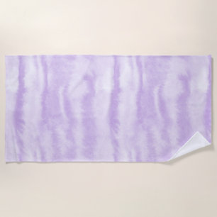 Toalha De Praia Efeito de Tinta Aguada em Lavanda Pastel com Tie-D